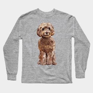 Watercolor Cockapoo Dog Long Sleeve T-Shirt